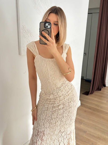 Corset Lace Trumpet Dress