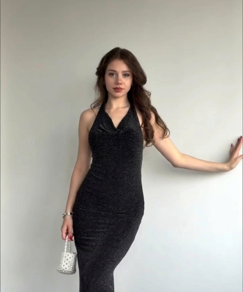 Shimmering Halter Maxi Dress