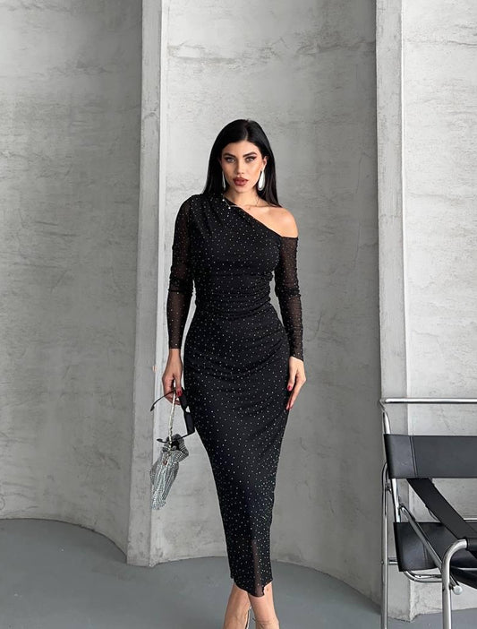 Celestial One-Shoulder Dress