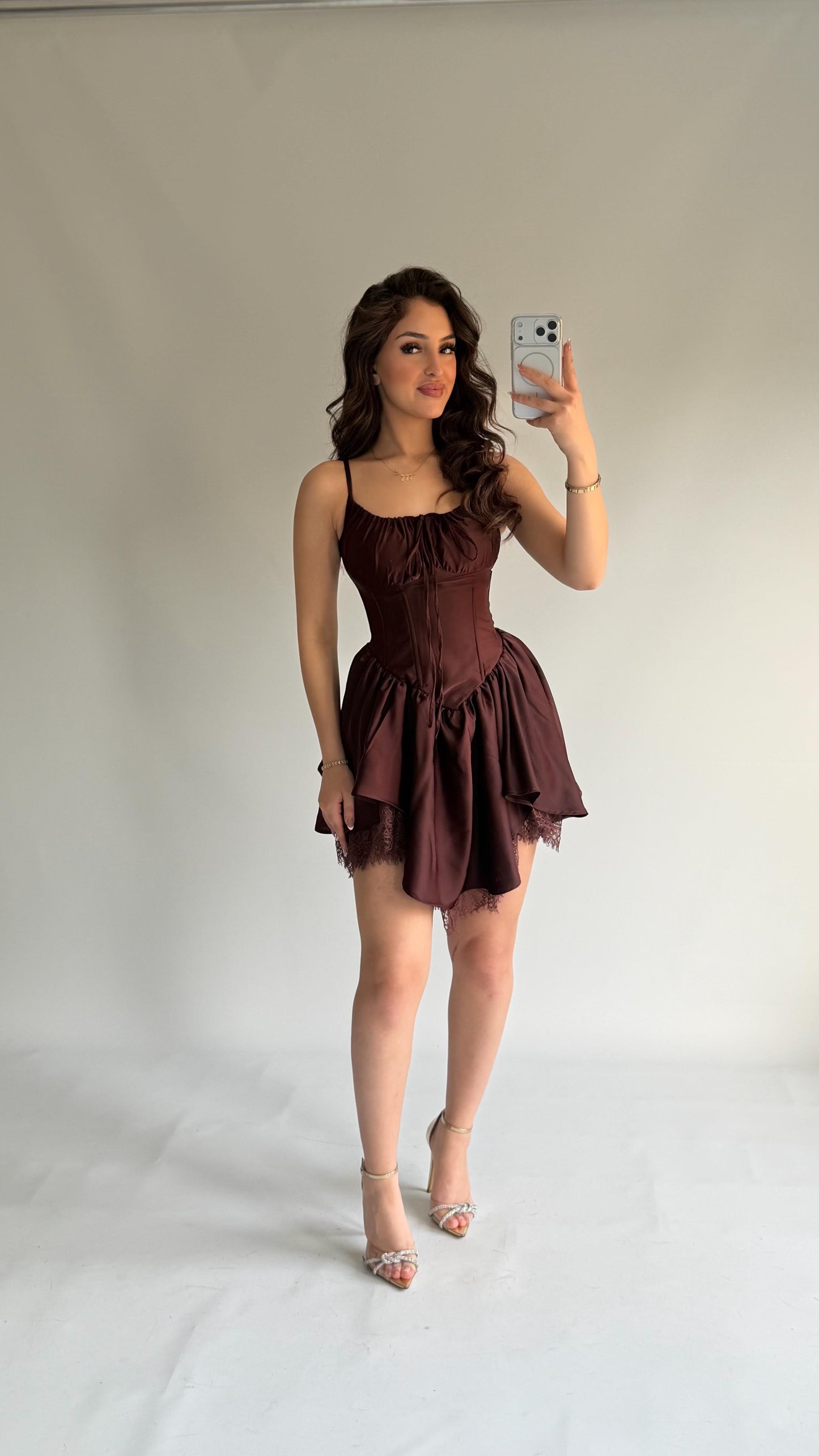 Asymmetric Ruched Corset Mini Dress