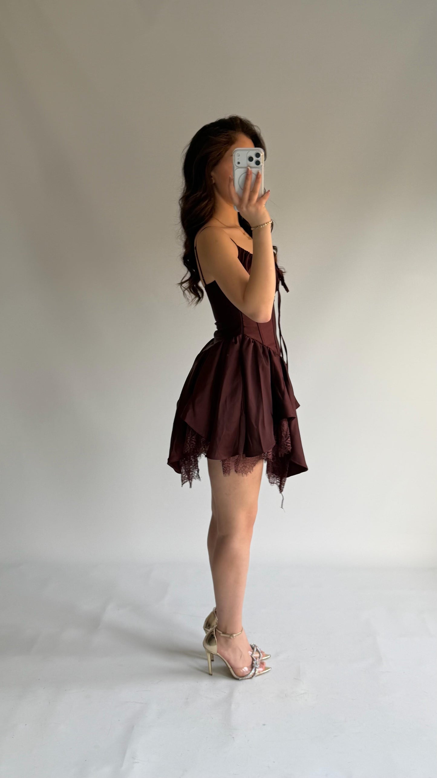 Asymmetric Ruched Corset Mini Dress