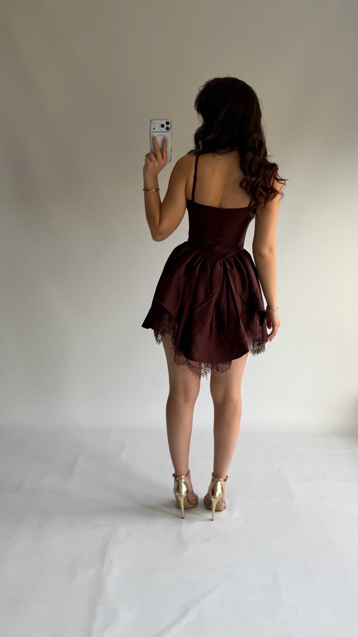 Asymmetric Ruched Corset Mini Dress