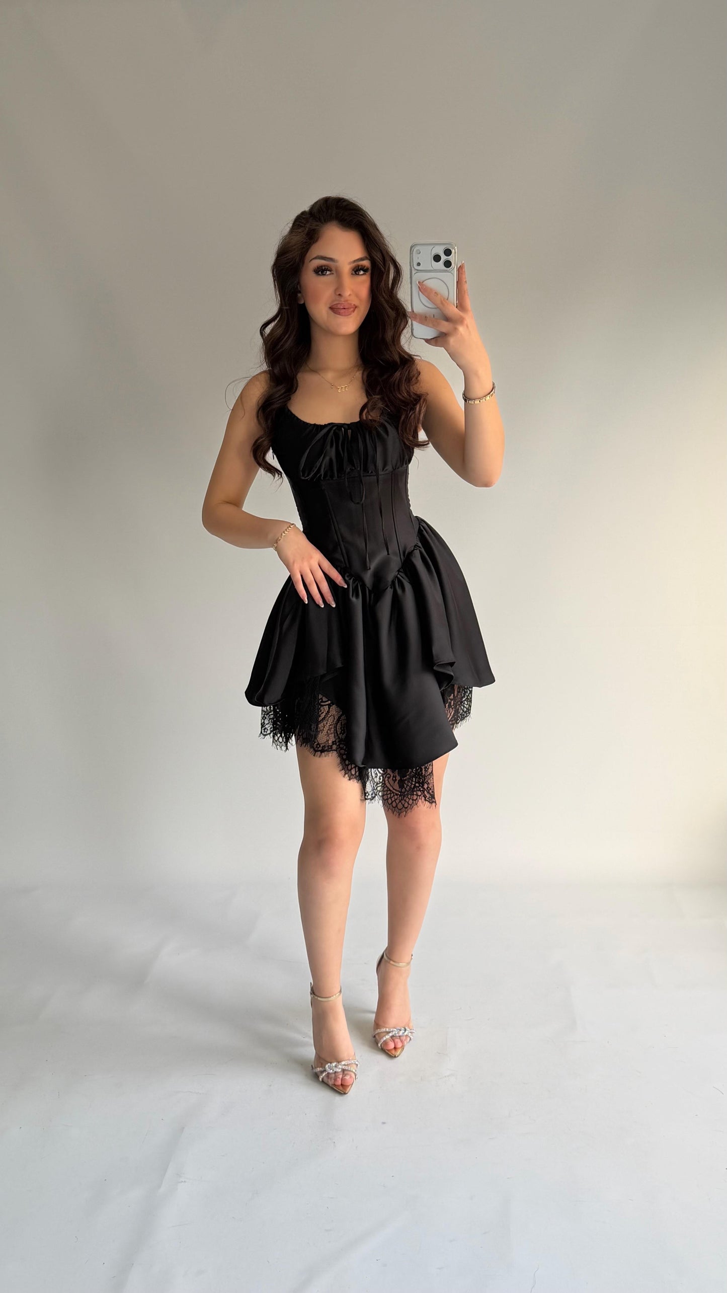 Asymmetric Ruched Corset Mini Dress